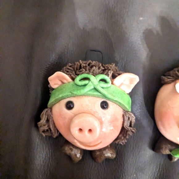 Dough art wall hanging piglet set - Picture 2 of 5